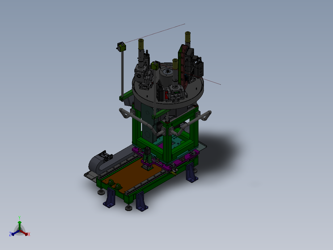 凸轮分度盘旋转机构正等轴测图