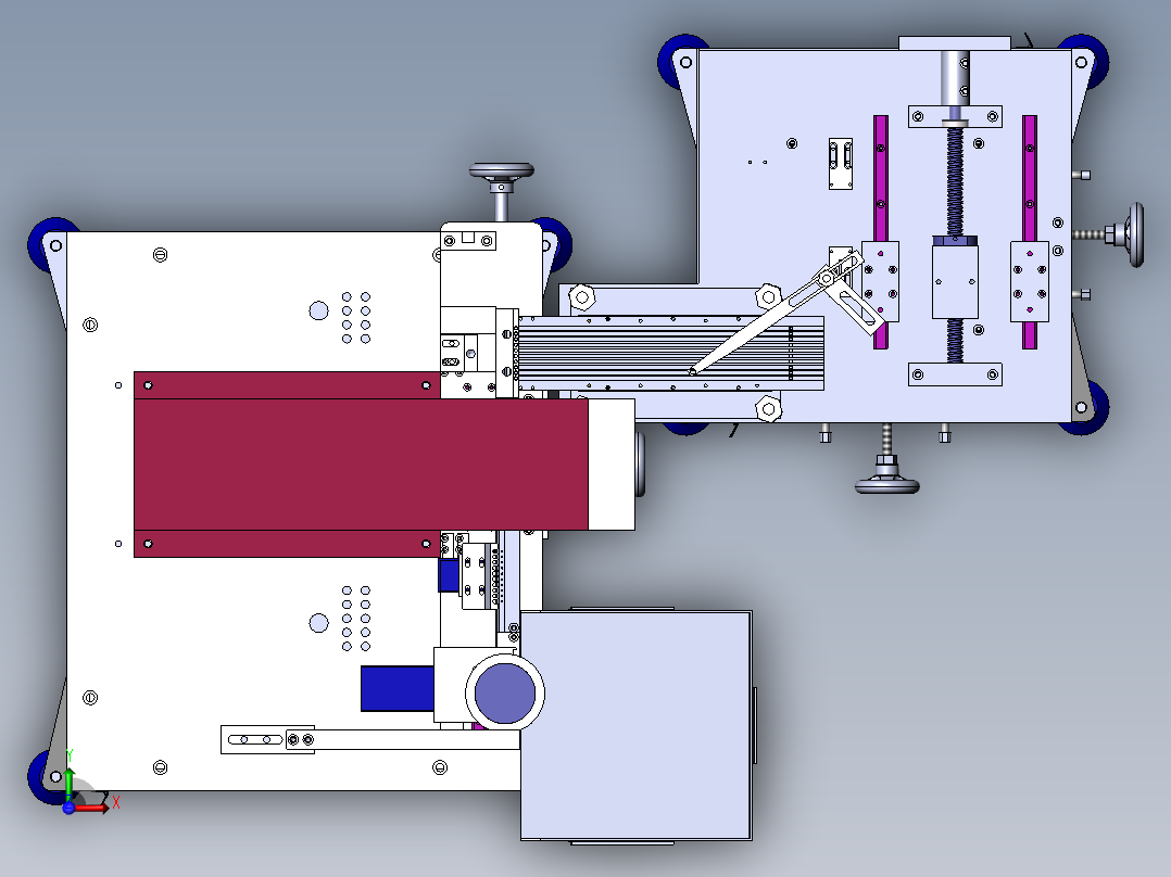 移动印刷机（sw可编辑+工程图+BOM）前视图