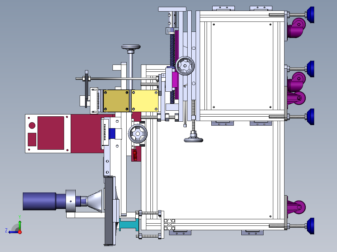 移动印刷机（sw可编辑+工程图+BOM）右视图