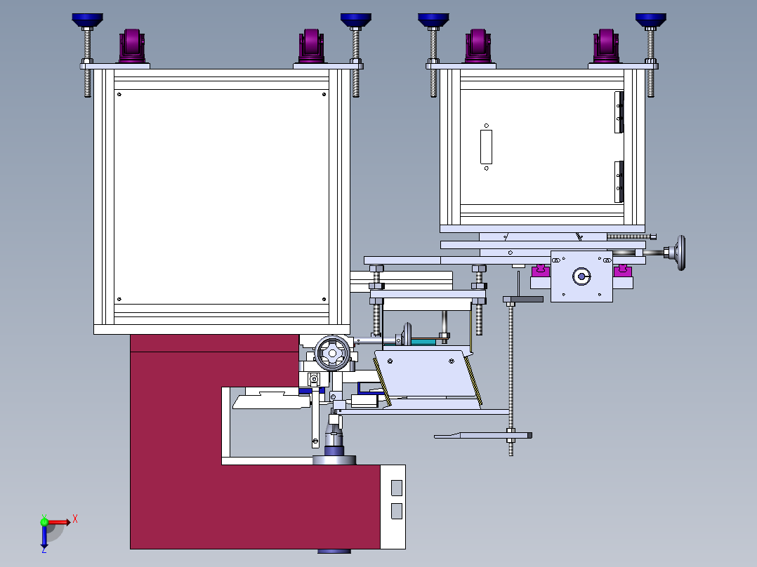 移动印刷机（sw可编辑+工程图+BOM）俯视图