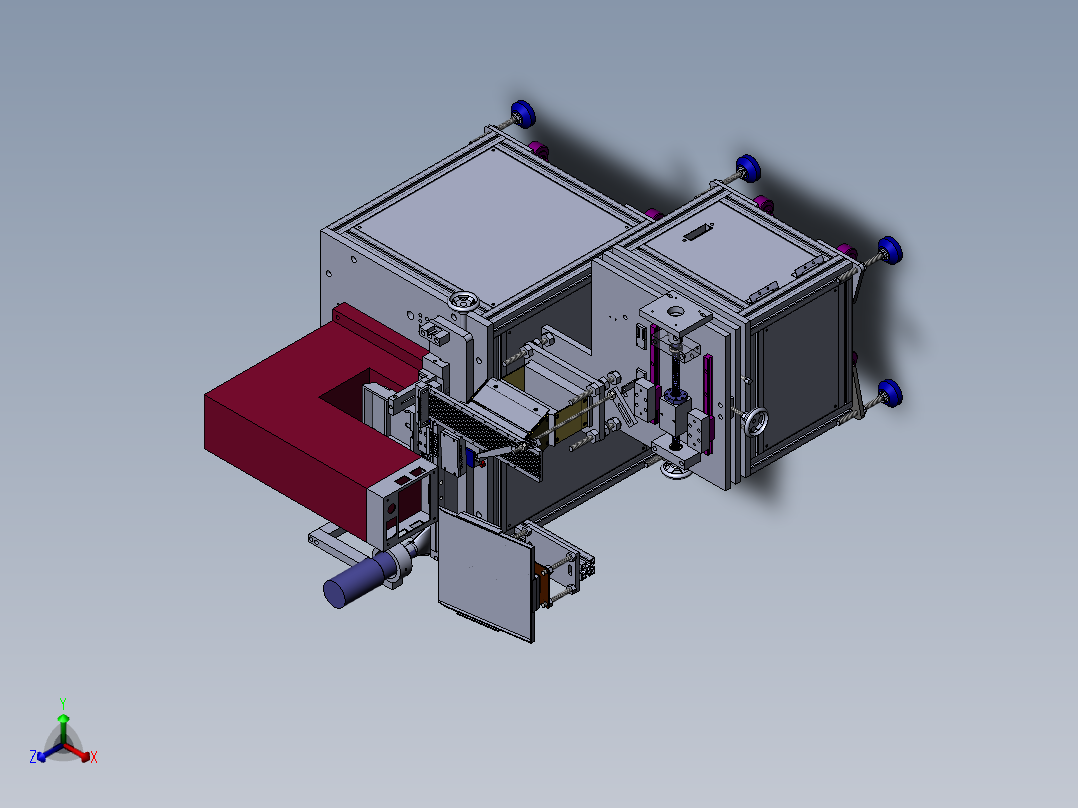 移动印刷机（sw可编辑+工程图+BOM）正等轴测图