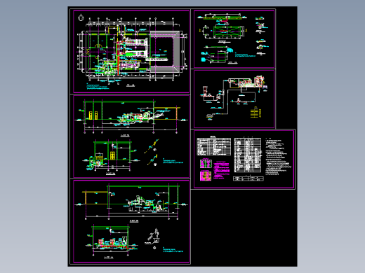 污水处理厂污泥脱水间CAD图纸带式压滤机基础安装流程图平面图图