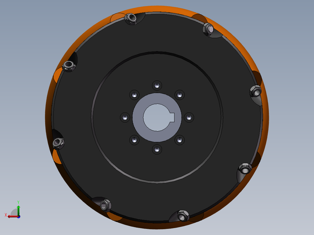 麦克纳姆轮3D图纸 AGV驱动轮 机械设计参考资料设计素材3D图纸后视图