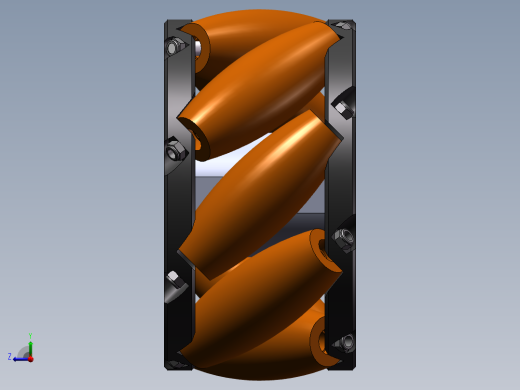 麦克纳姆轮3D图纸 AGV驱动轮 机械设计参考资料设计素材3D图纸右视缩略图