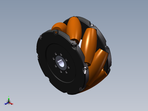 麦克纳姆轮3D图纸 AGV驱动轮 机械设计参考资料设计素材3D图纸正等轴测缩略图