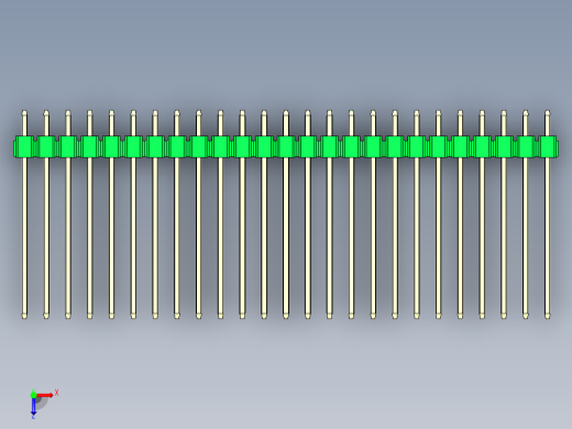彩色公头100mil（2.54mm）系列-DS1021_green_3x25p_100mil_Type19_rev1.0俯视缩略图