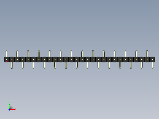 彩色公排针 100mil 2.54mm 系列-DS1022_black_28p_100mil_Type_SMT_R1_rev1.0前视缩略图