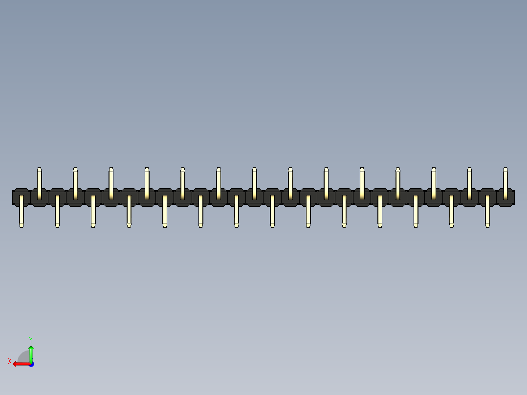 彩色公排针 100mil 2.54mm 系列-DS1022_black_28p_100mil_Type_SMT_R1_rev1.0后视图