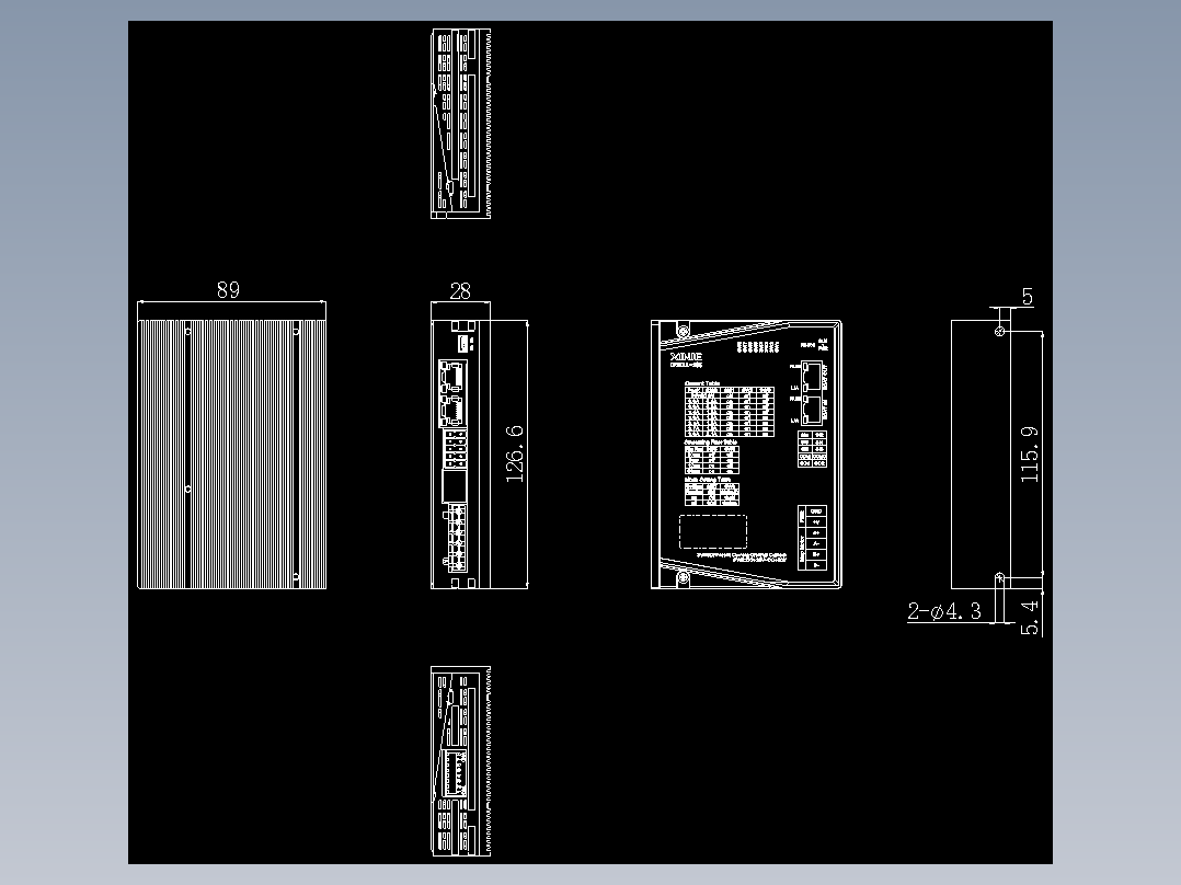 步进驱动DP3CL1-305-外观尺寸图-240108