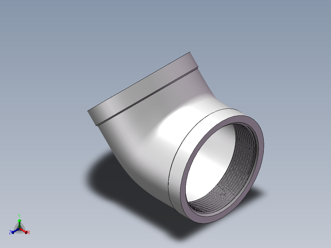 弯头-45°等径 DN65正等轴测图