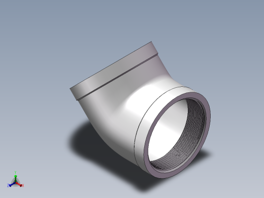 弯头-45°等径 DN65正等轴测缩略图