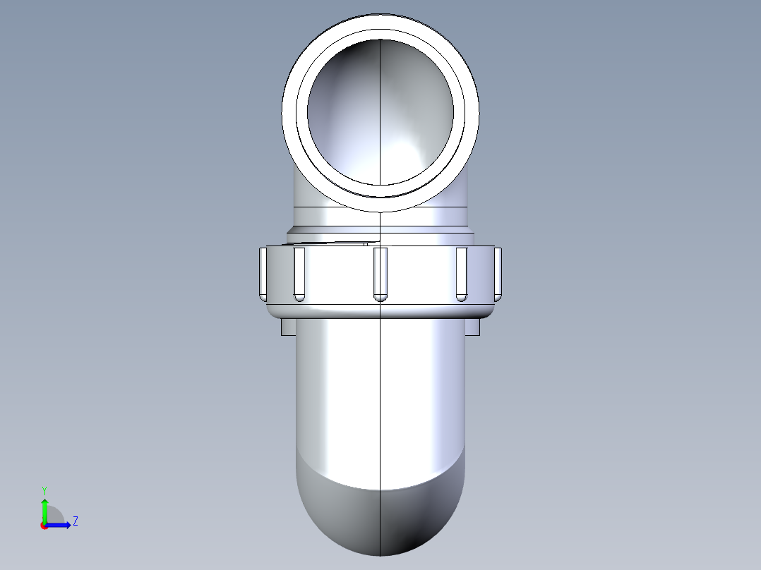 船舶管路系统S28_SeaDrainPLUS_P-TrapUnionConn-SxS_37E172101_1-1-2in Sea Drain Plus - P-TrapUnionConn-SxS左视图