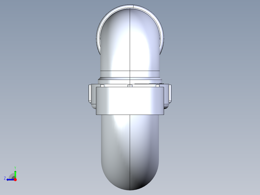 船舶管路系统S28_SeaDrainPLUS_P-TrapUnionConn-SxS_37E172101_1-1-2in Sea Drain Plus - P-TrapUnionConn-SxS右视图