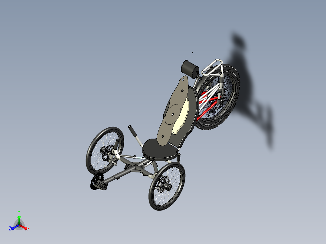 自行车三轮车--stp正等轴测图