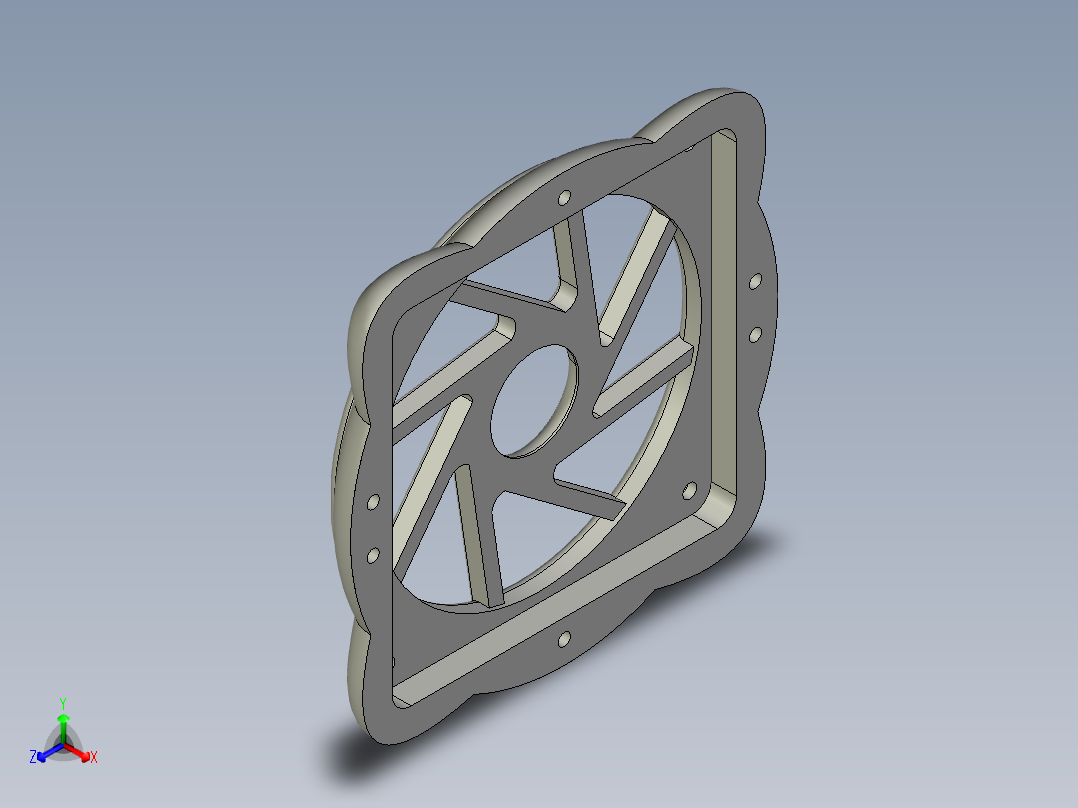 Kingroon KP3S PSU静音风扇正等轴测图