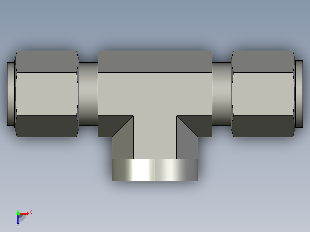 卡套式工业通用硬管接头8_obu-s俯视图