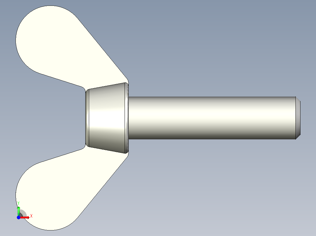 带耳螺钉-DIN_316_Wing_screws_4x0.7x16-13.9-7_20_1.9_10.5_4.stp前视图