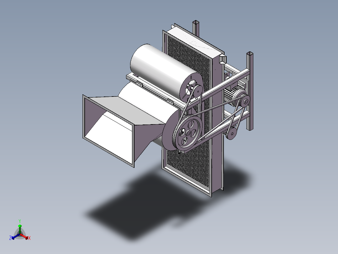 板栗脱壳机设计正等轴测图
