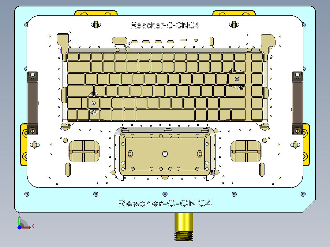 REACHER-C-笔记本CNC工装夹具三维模型CNC4-0912前视图