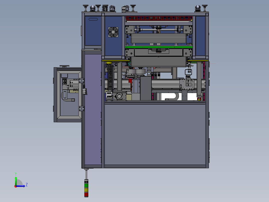 软包锂电池自动上料设备sw18可编辑左视图