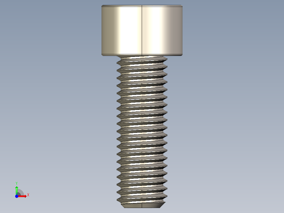 Screw_DIN_912_M10x30F_A2.STEP公制内六角螺钉前视图