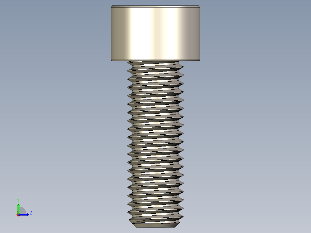 Screw_DIN_912_M10x30F_A2.STEP公制内六角螺钉左视图