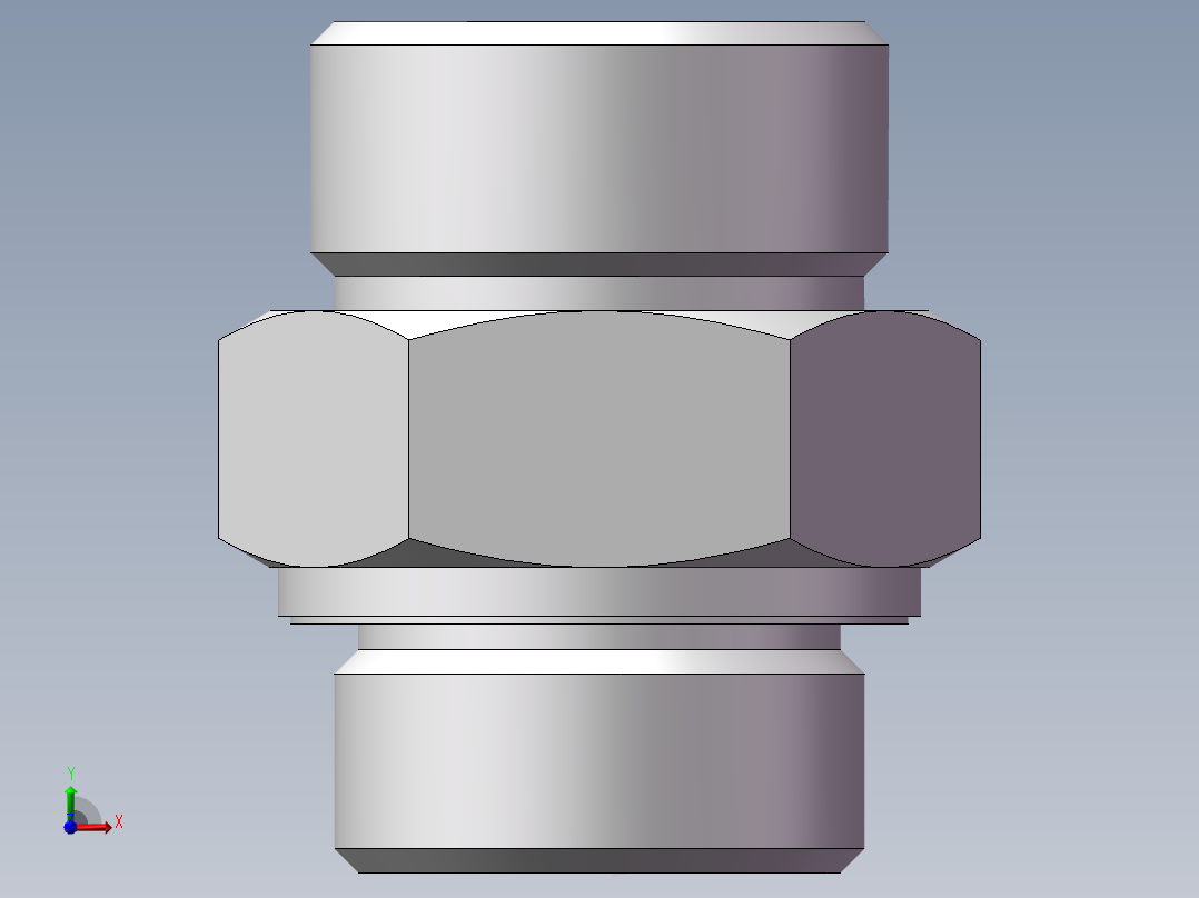 公制螺纹ED密封、1DM-36-33WD前视图
