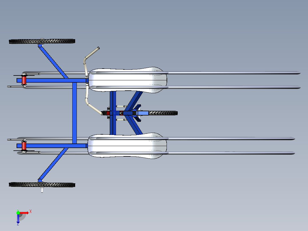 B3003977-三轮自行车俯视图