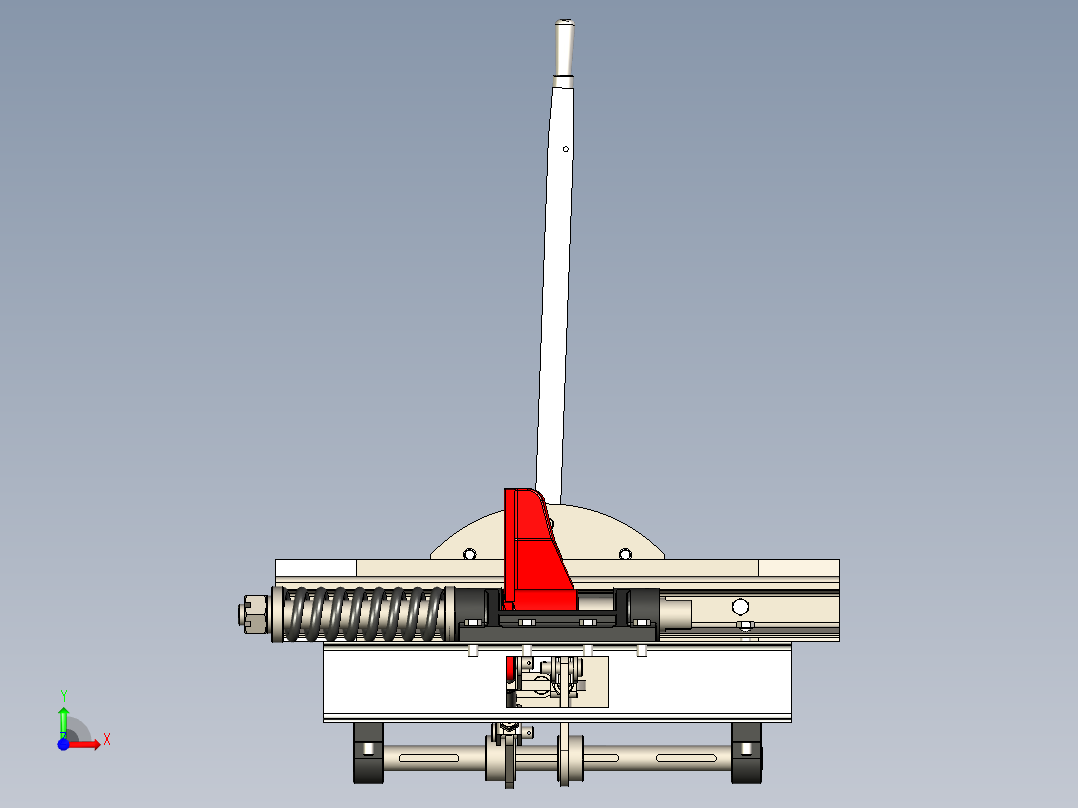 SolidWorks阻车器模型前视图