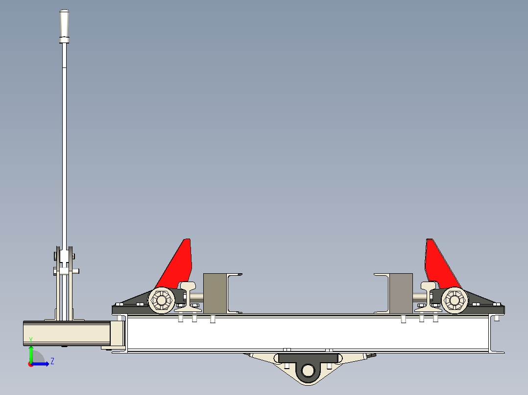 SolidWorks阻车器模型左视图