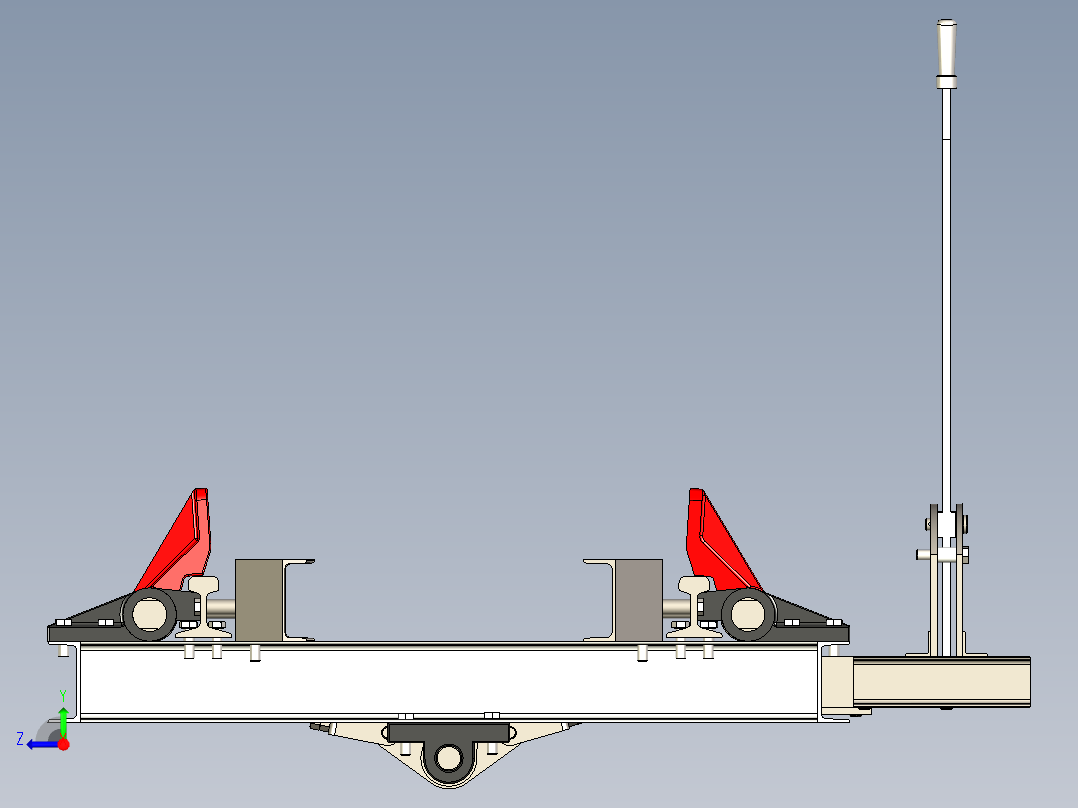 SolidWorks阻车器模型右视图