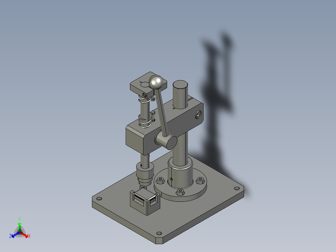 手动直齿轮夹紧机构--650223-40正等轴测图