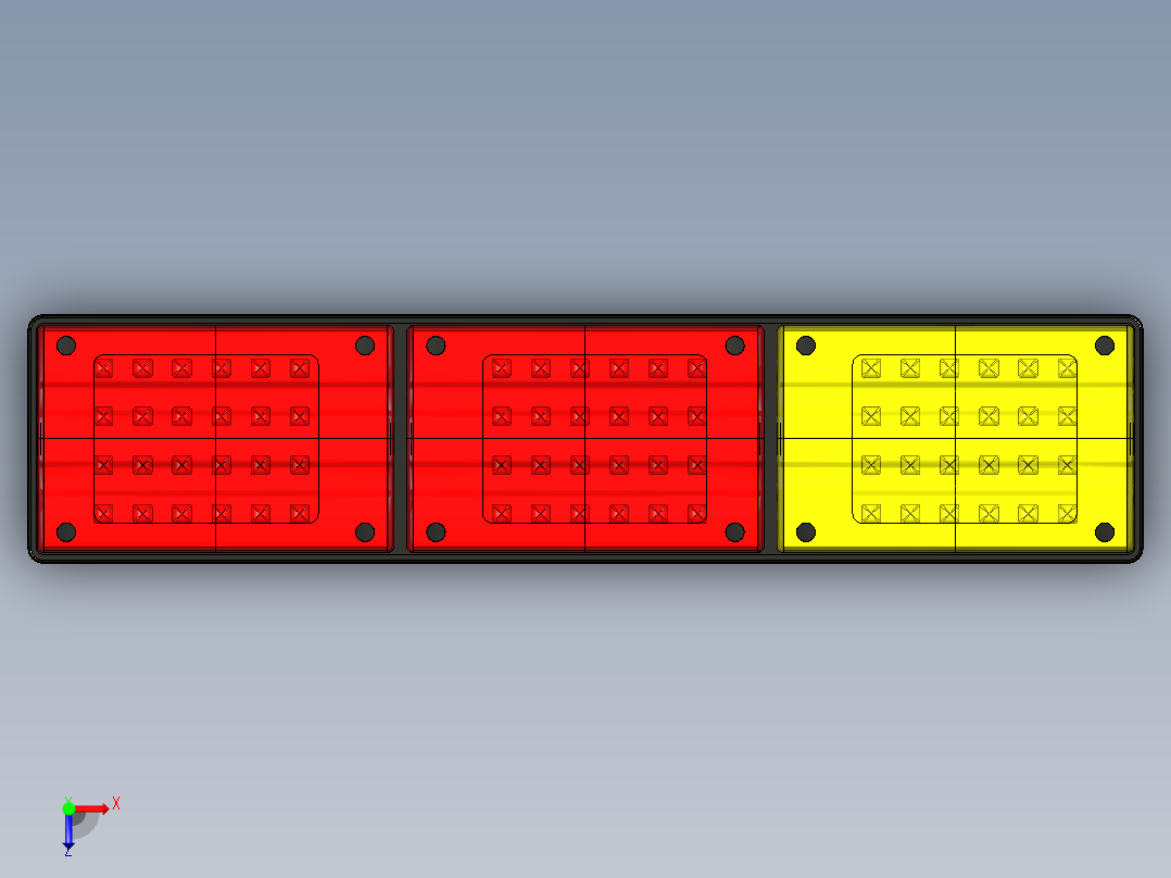 B2005098-LED组合式后刹车尾灯及方向指示灯俯视图