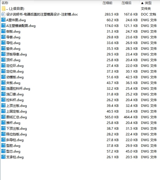 电器后盖的注塑模具设计-抽芯注射模含24张CAD图缩略图