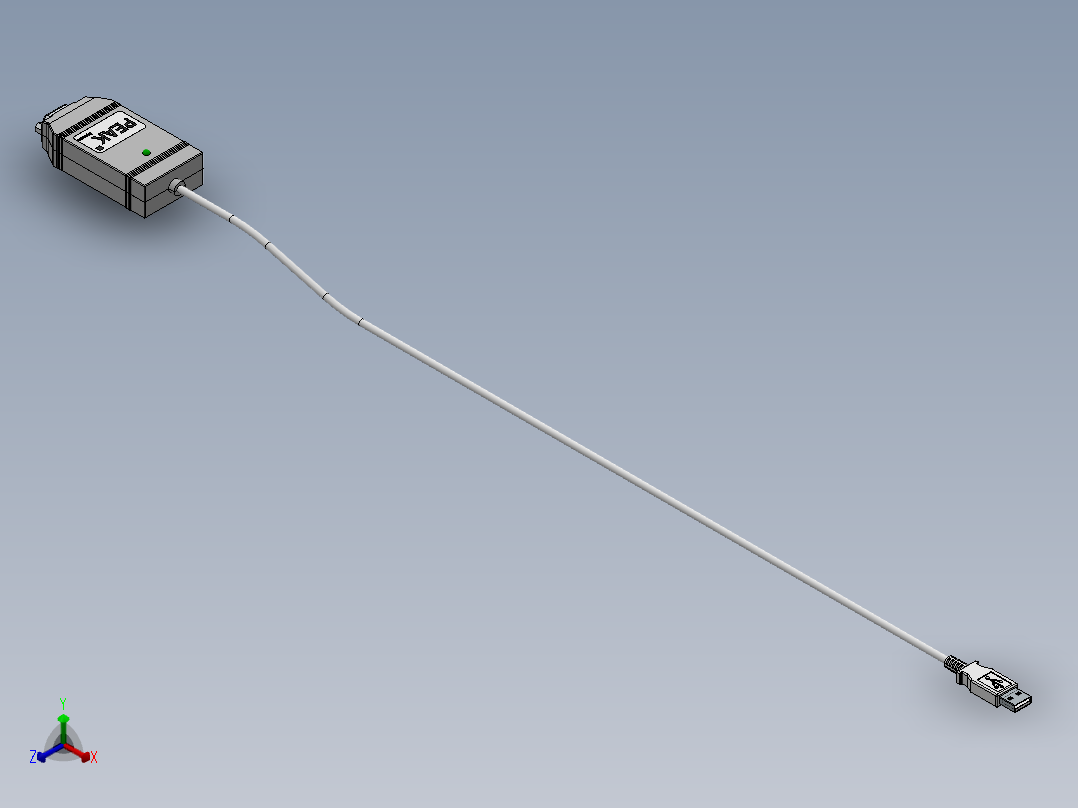 usb 11针转换器正等轴测图