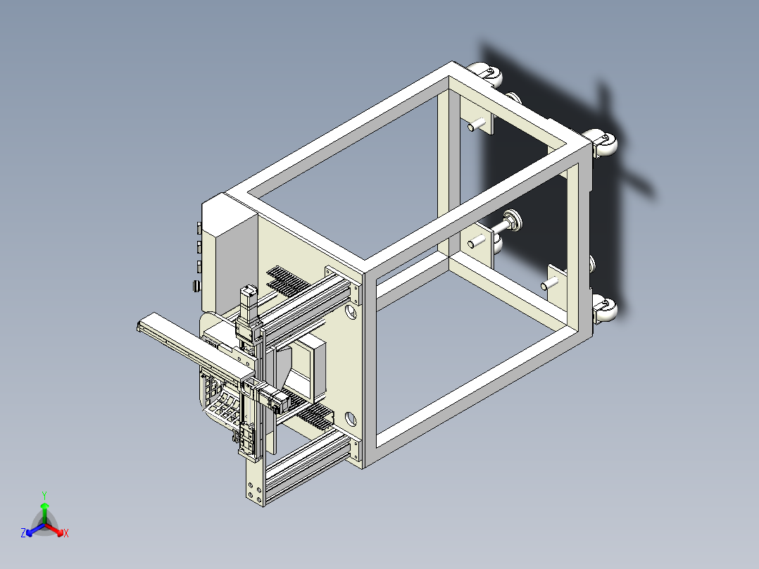 半自动打磨机三维建模图纸