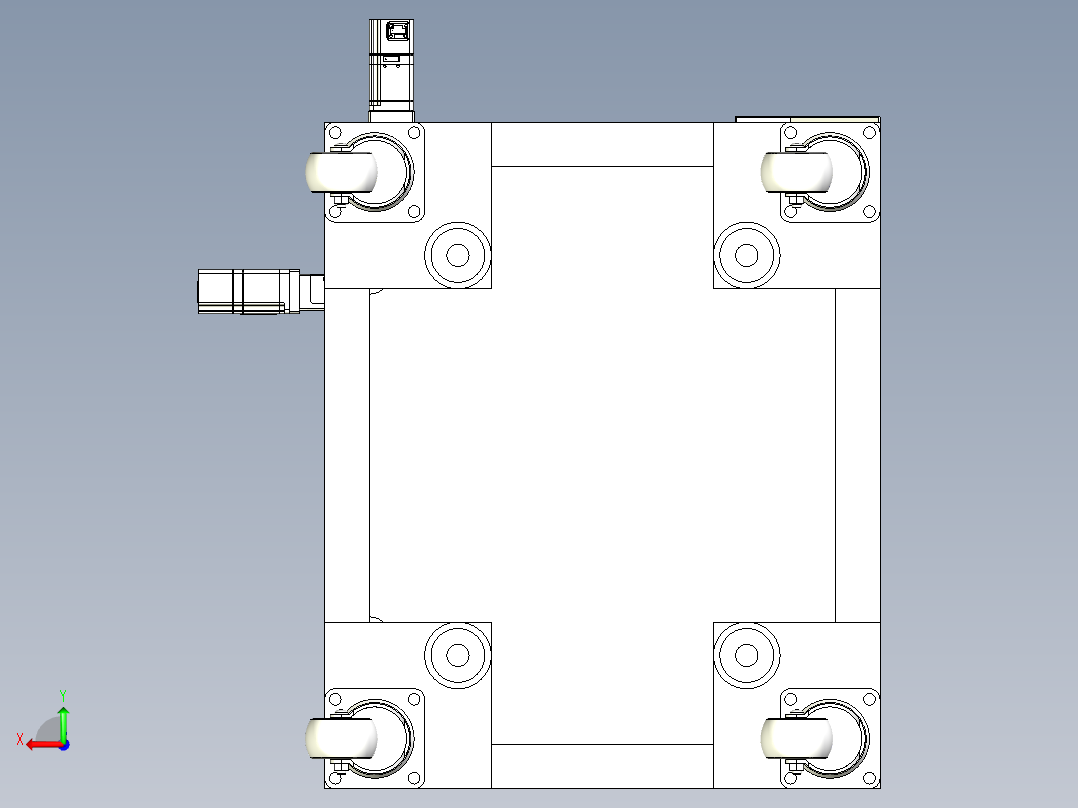 半自动打磨机三维建模图纸后视图