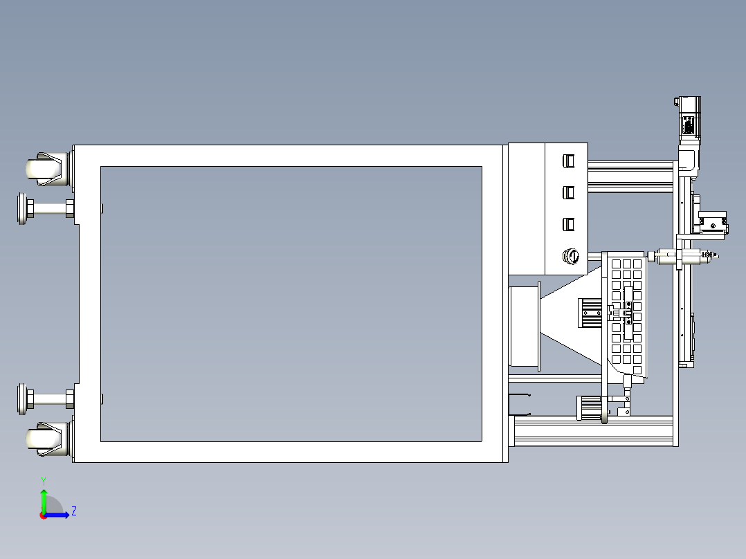 半自动打磨机三维建模图纸左视图