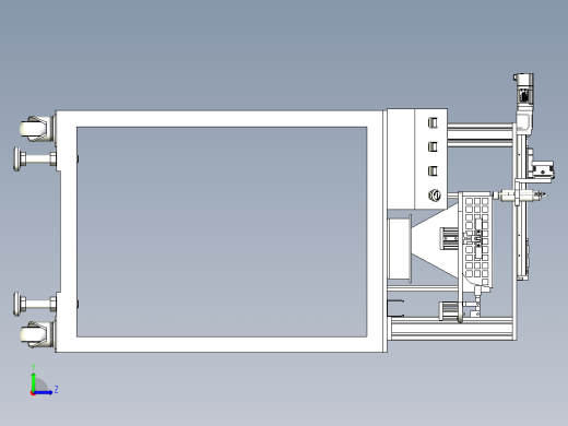 半自动打磨机三维建模图纸左视缩略图