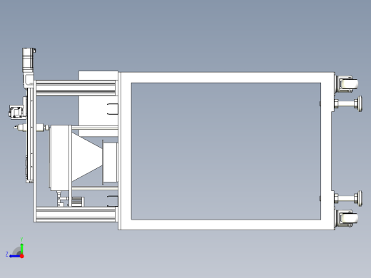 半自动打磨机三维建模图纸右视缩略图