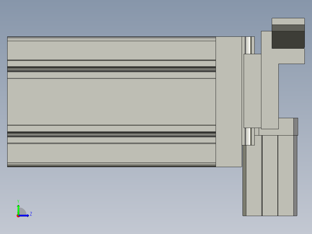 YX-04-15拉胶纸组件左视图