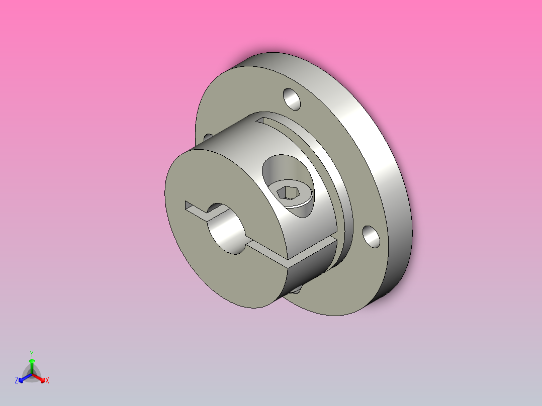 GBJ01-D8导向轴支座（开口型法兰型）主视图