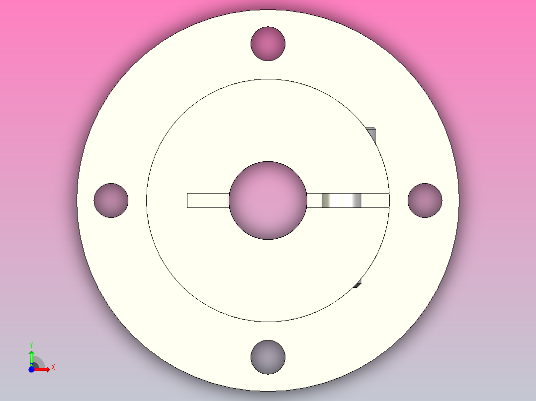 GBJ01-D8导向轴支座（开口型法兰型）前视图