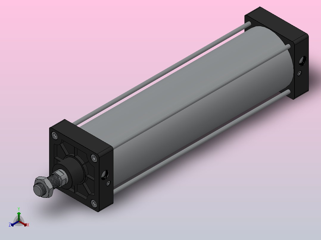 SC气缸SC标准气缸系列SC-125X500-S正等轴测图