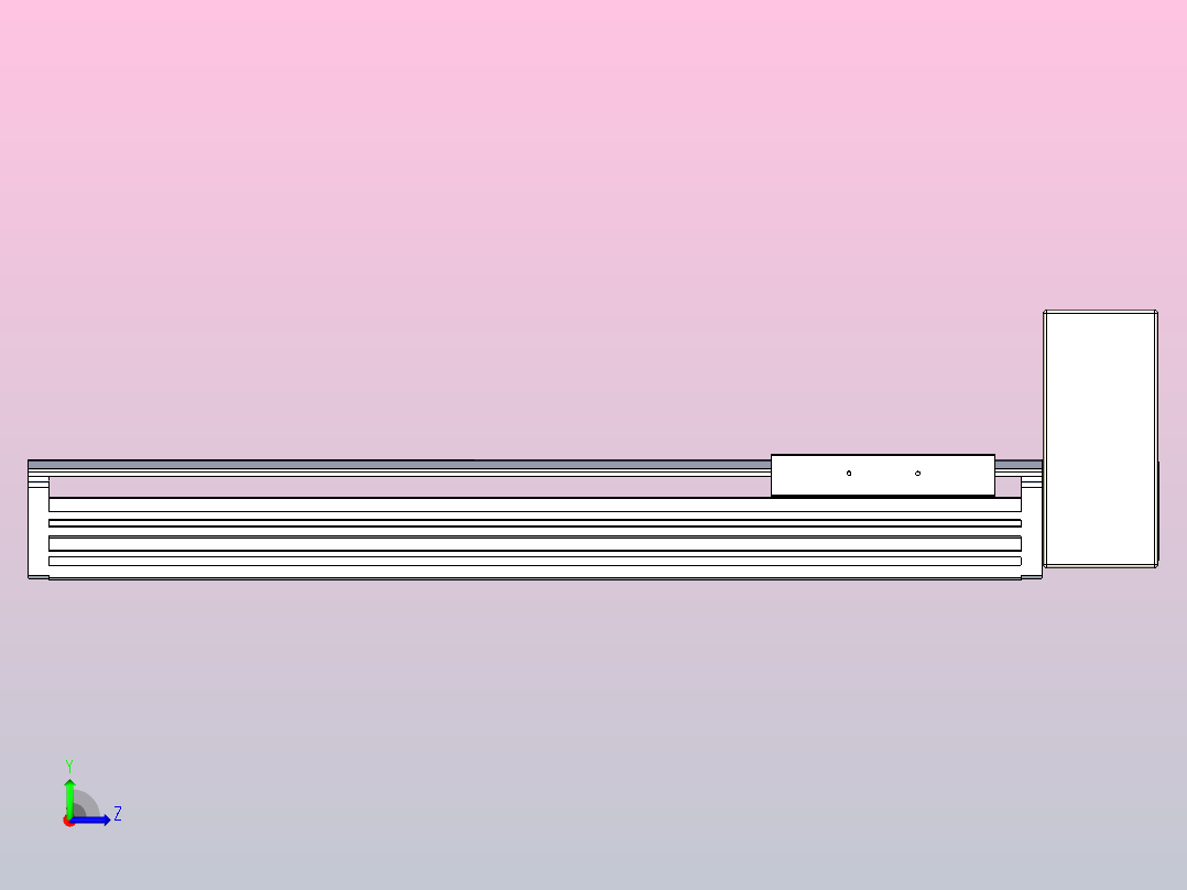 皮带直线轴半封闭可选导轨TPA-HNB-120D-110-L350-LU-C-P40-N3左视图