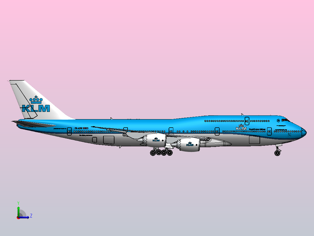 波音747-8飞机左视图