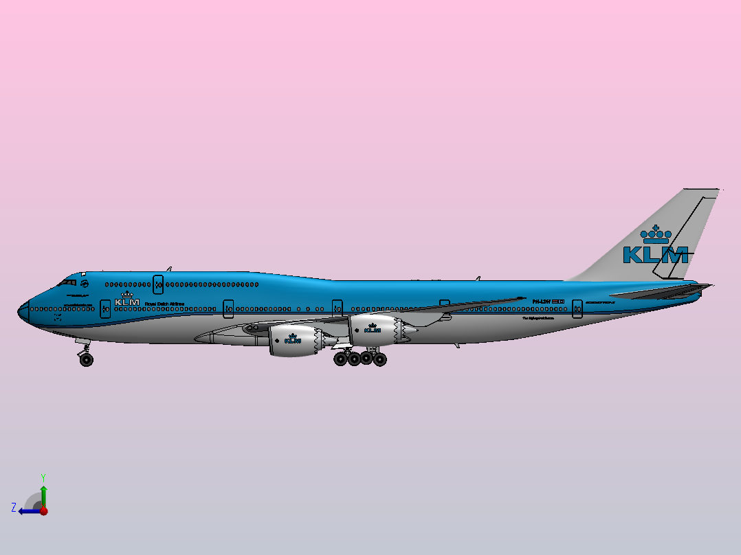 波音747-8飞机右视图
