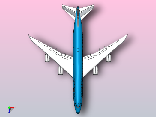 波音747-8飞机俯视缩略图