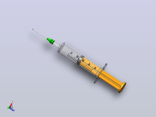 简易注射器外形模型3D图