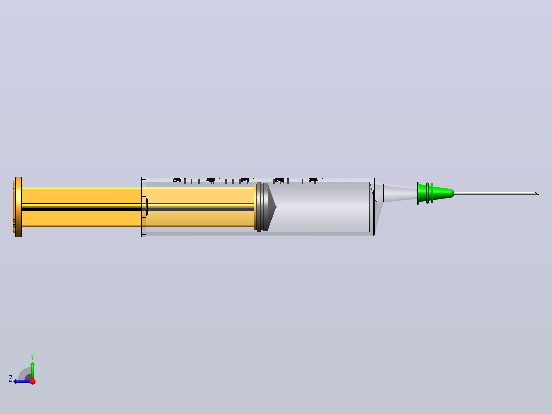 简易注射器外形模型3D图右视图